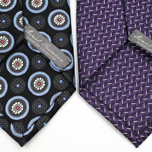 LOT of Two Daniel Cremieux Signature 7-Fold Neckties Ties Hand Made in Italy NEW - Picture 5 of 5